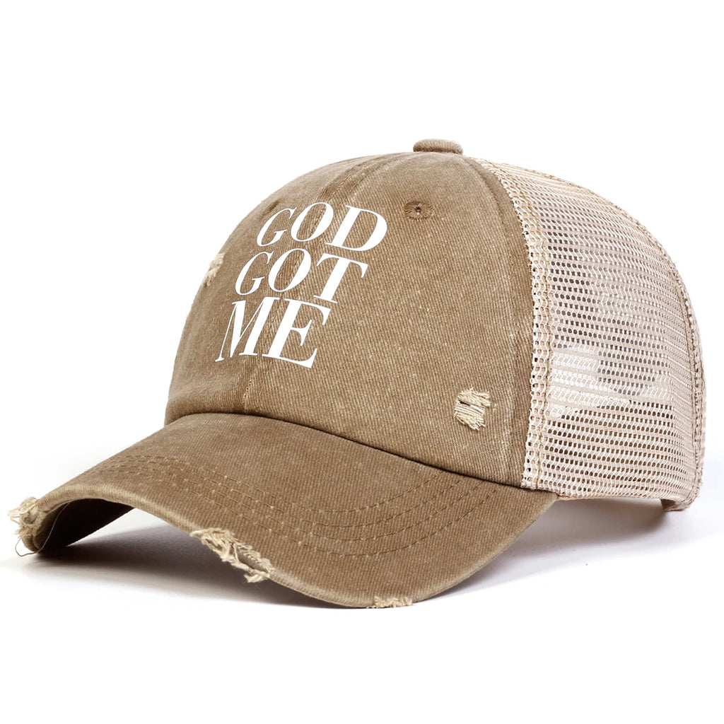 Printed Wash Mesh Hat Leisure Adjustable Baseball Cap