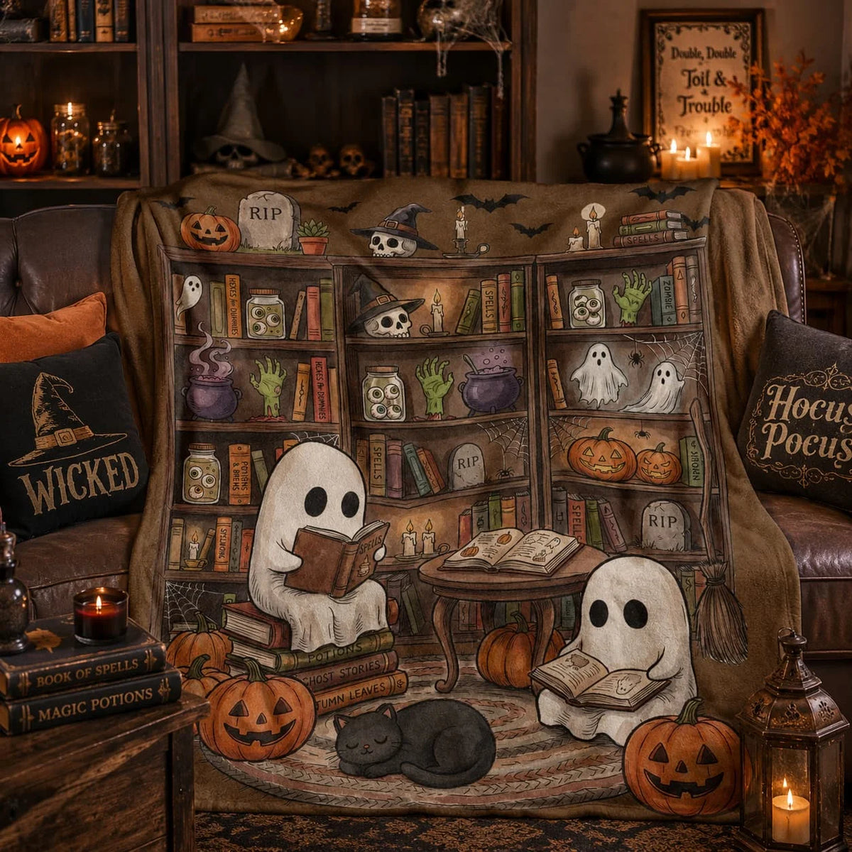 Ghost Reading Blanket for Book Lovers