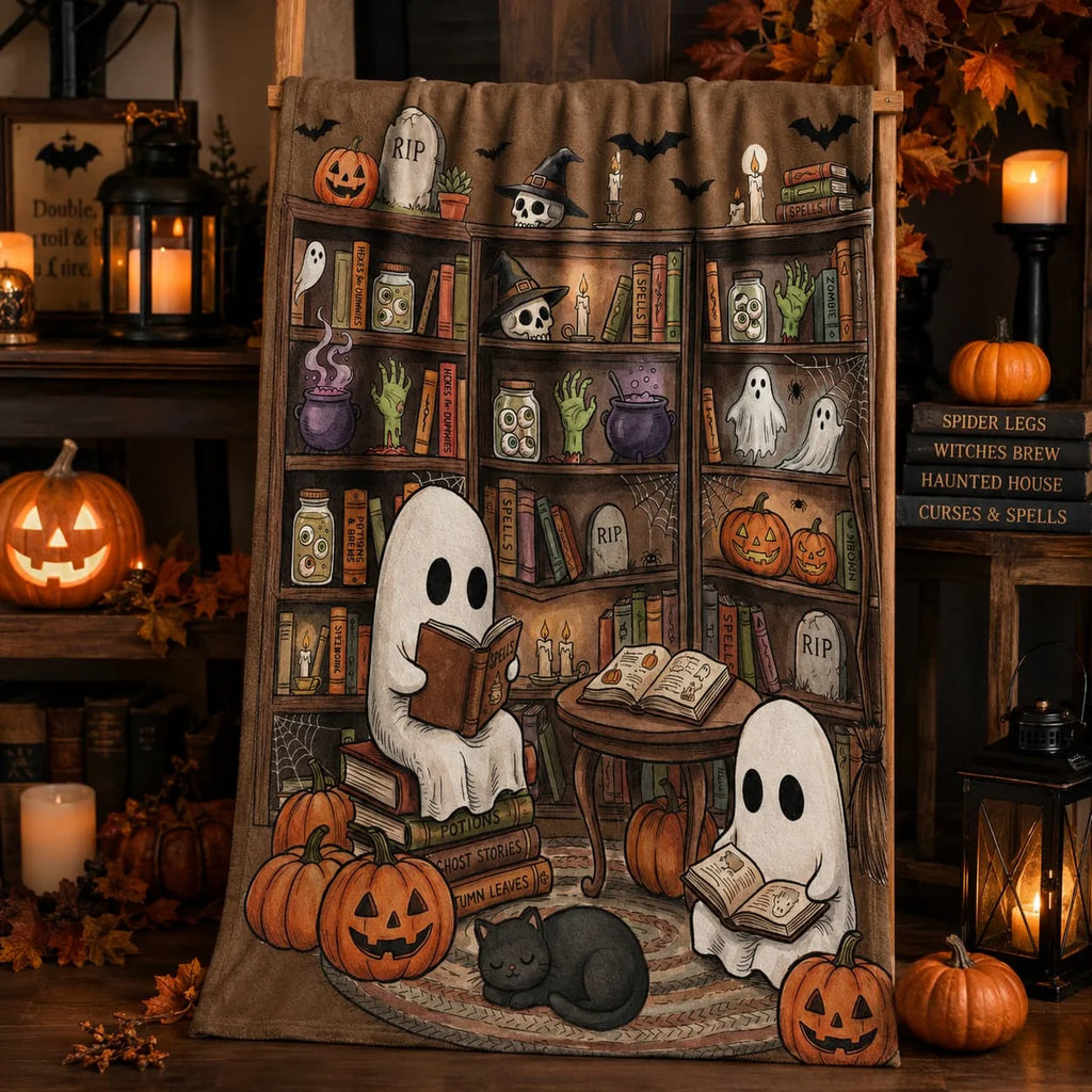 Ghost Reading Blanket for Book Lovers