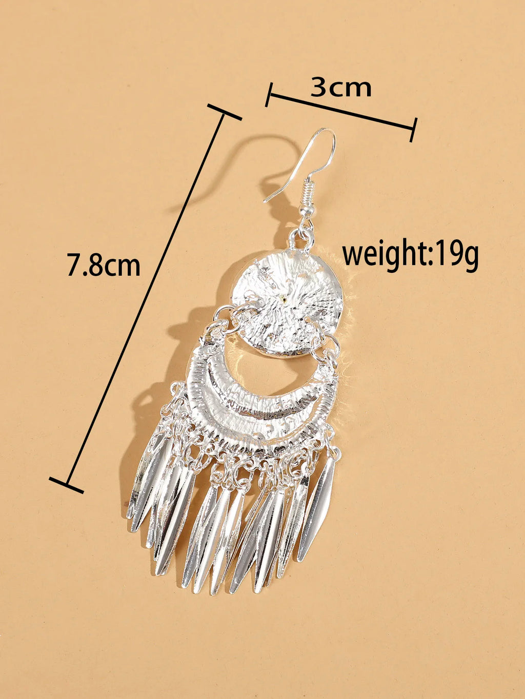 Metal Tassel Carved Women's Earrings