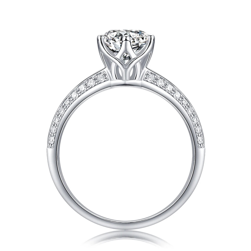 Moissanite Ring 925 Sterling Silver 18K Gold Plated