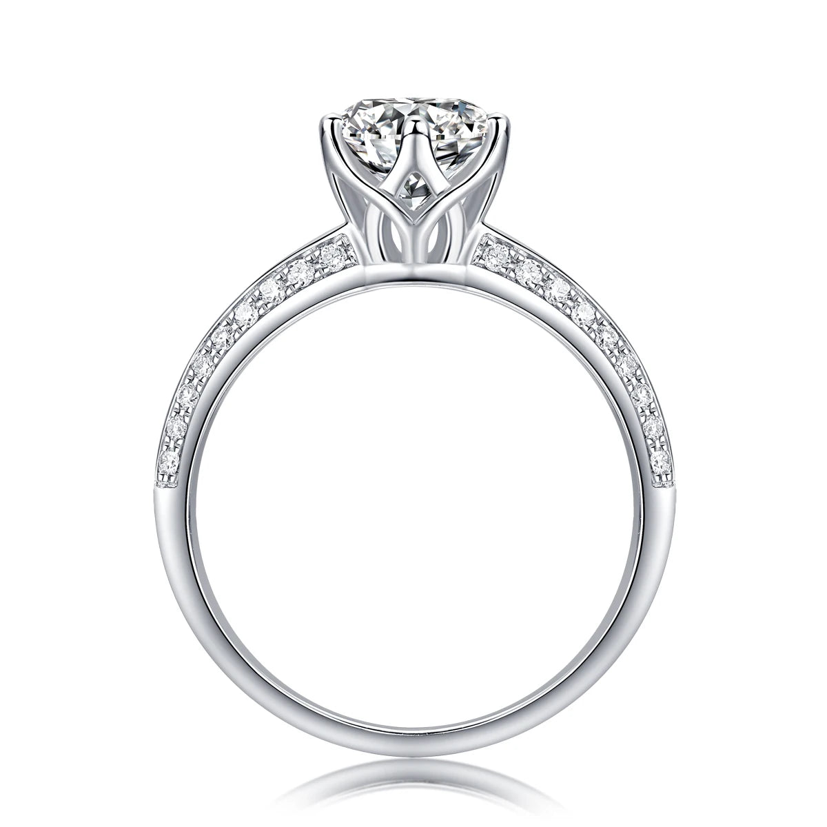 Moissanite Ring 925 Sterling Silver 18K Gold Plated