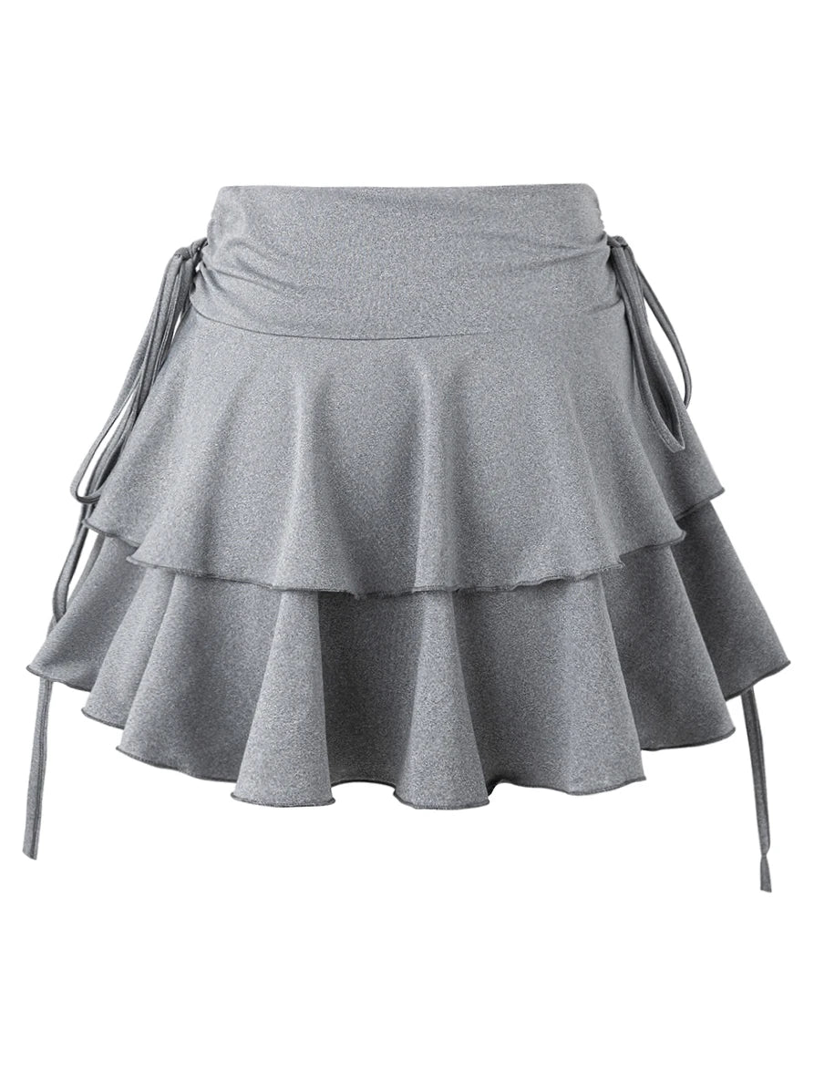 Slim Fit Elastic Waist Short Skirt
