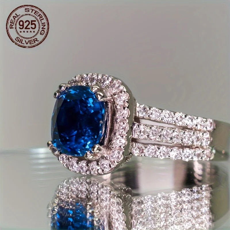 925 Sterling Silver Platinum Plated Ring
