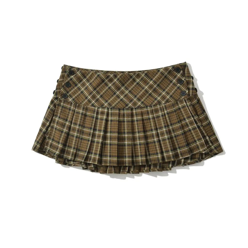 Plaid Pleated Skirt