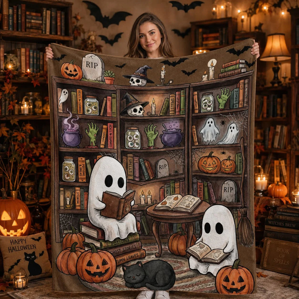 Ghost Reading Blanket for Book Lovers
