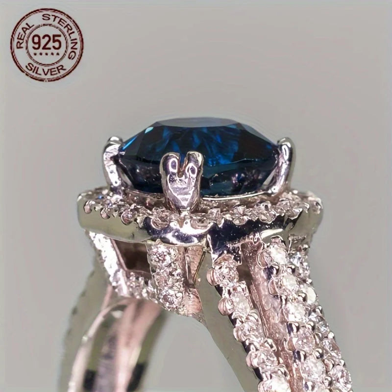925 Sterling Silver Platinum Plated Ring