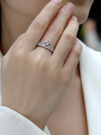 Moissanite Tiara Ring 925 Sterling Silver 18K Gold Plated
