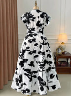 Plus Size White Floral Print Dress