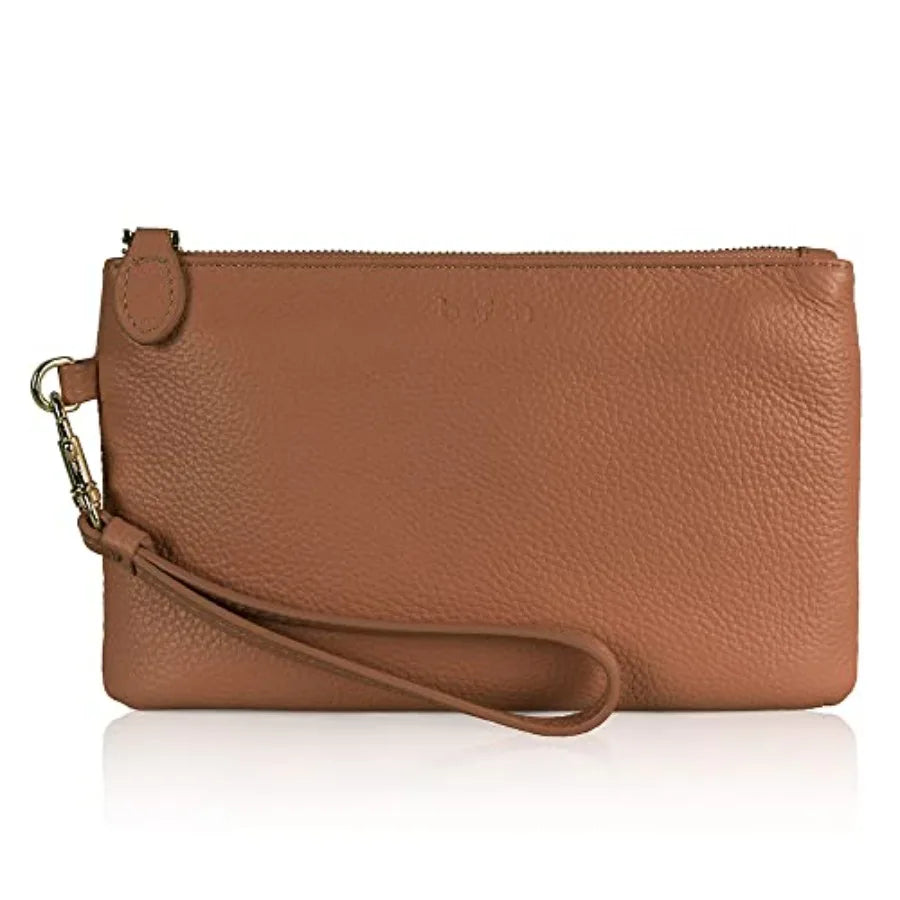 Genuine Leather Wristlet Clutch