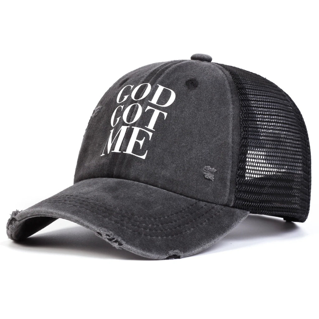 Printed Wash Mesh Hat Leisure Adjustable Baseball Cap