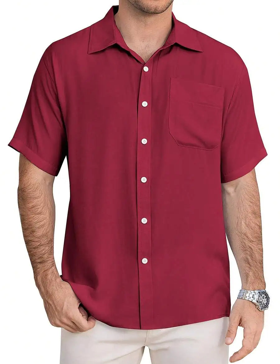 Casual Short Sleeve Button Down Shirt