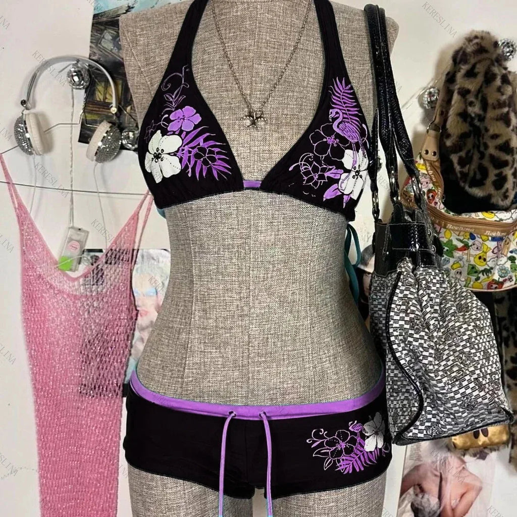 Flower Pattern Bikini Set