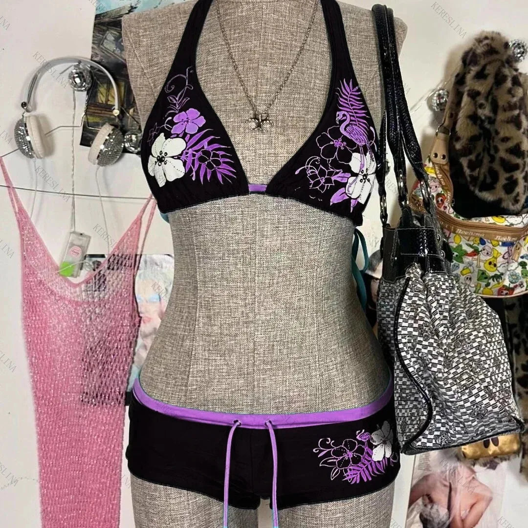 Flower Pattern Bikini Set