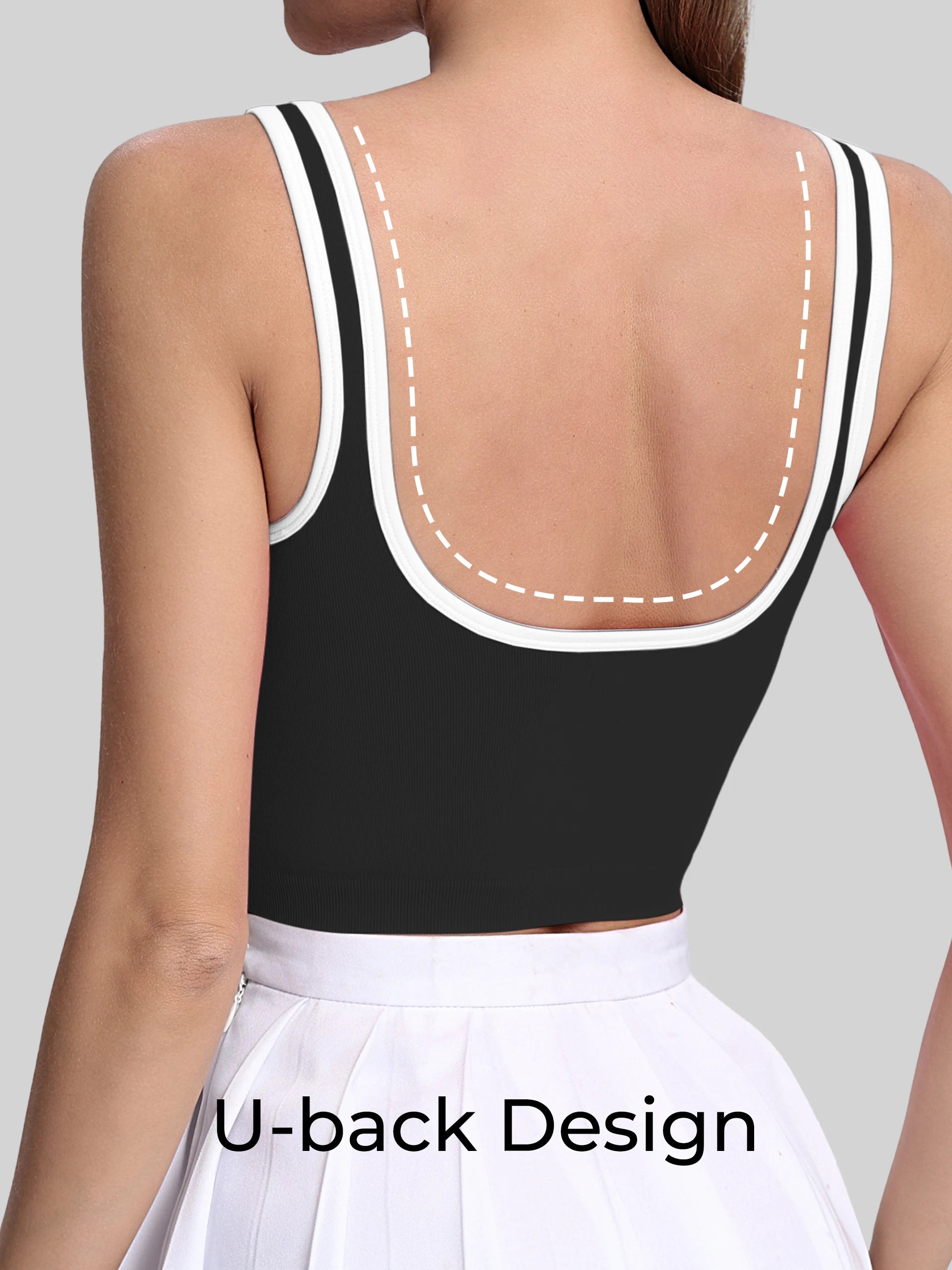 U-neck crop top quick-dry vest