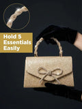 Rhinestone Clutch Purse With Bow