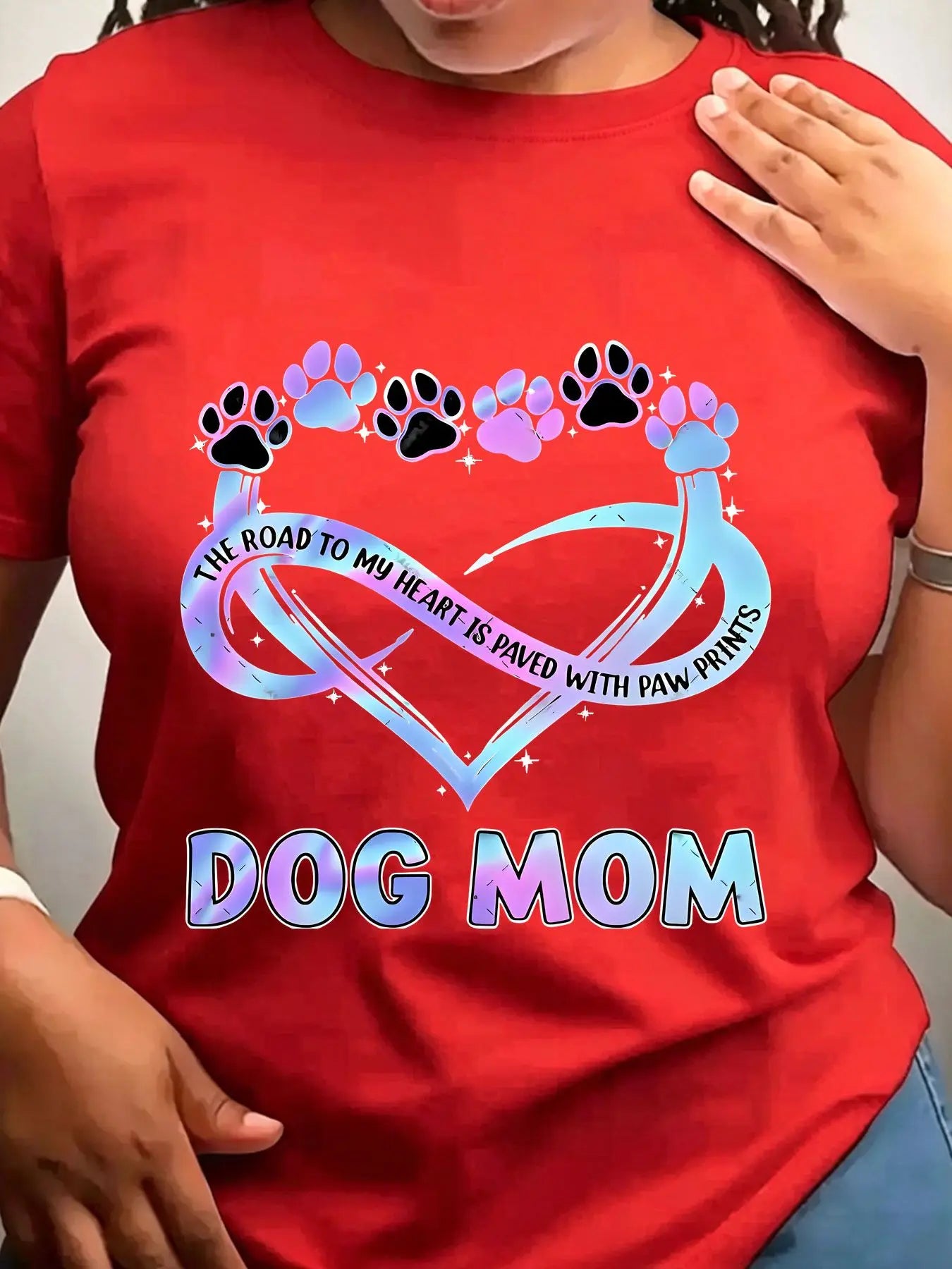 Dog Mom Paw Prints Heart