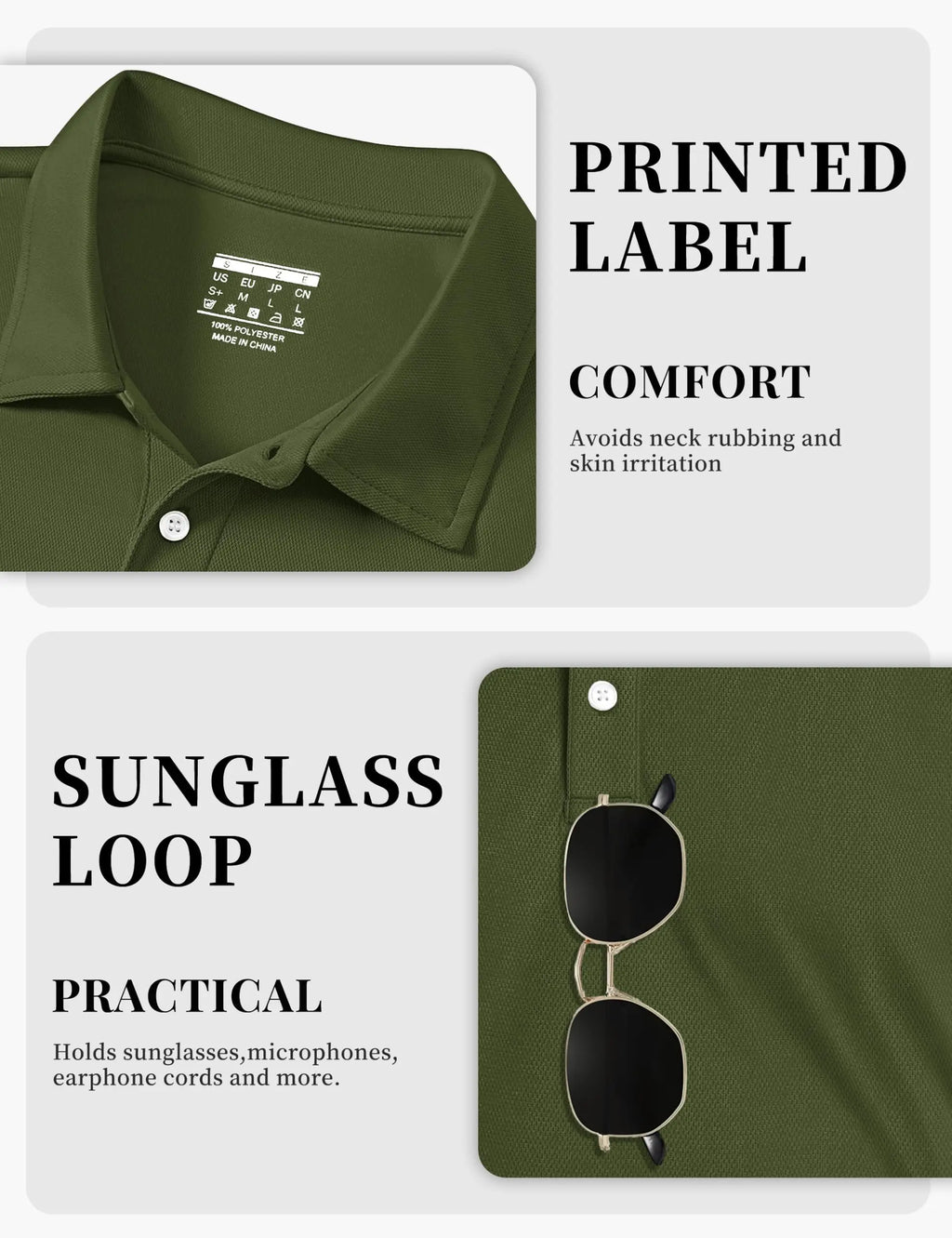 Men's 3 Buttons Polo Shirts Short Sleeve Quick Dry Golf Shirt Performance Polo with Collar Casual Work Athletic T-Shirt