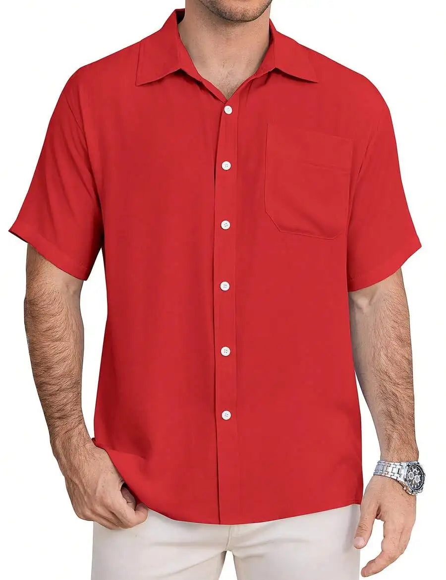 Casual Short Sleeve Button Down Shirt