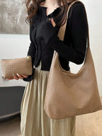 Crescent Shaped PU Leather Shoulder Bag With Coin Purse
