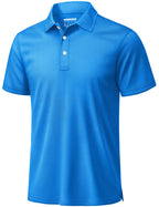 Men's 3 Buttons Polo Shirts Short Sleeve Quick Dry Golf Shirt Performance Polo with Collar Casual Work Athletic T-Shirt