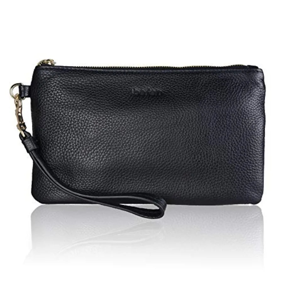 Genuine Leather Wristlet Clutch