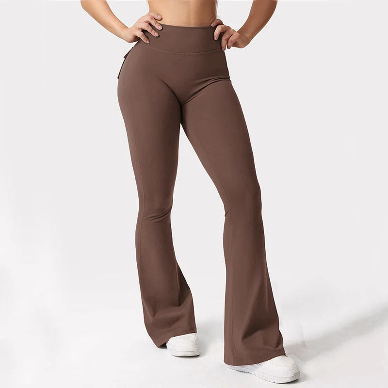 Yoga Tummy-Control Wide-Leg Leggings