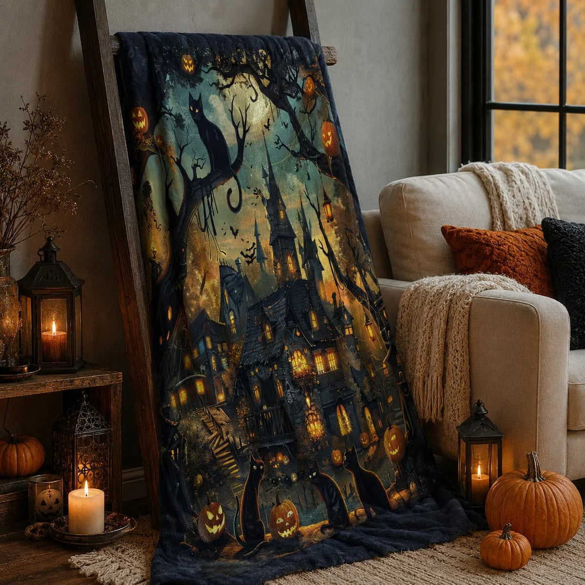 Halloween Decor Blanket: Cozy Fall Throw