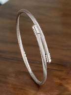 Stainless Steel Women's Clover Bracelet & Bangle Set