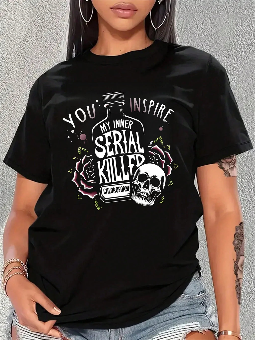 Skull Rose Graphic Tee