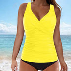 V-neck Adjustable Shoulder Strap Tankini