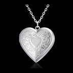 Photo Pendant Necklace Women's Silver Plated