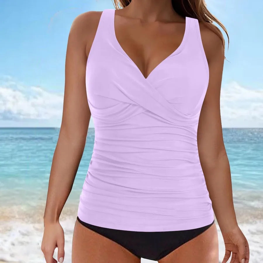 V-neck Adjustable Shoulder Strap Tankini