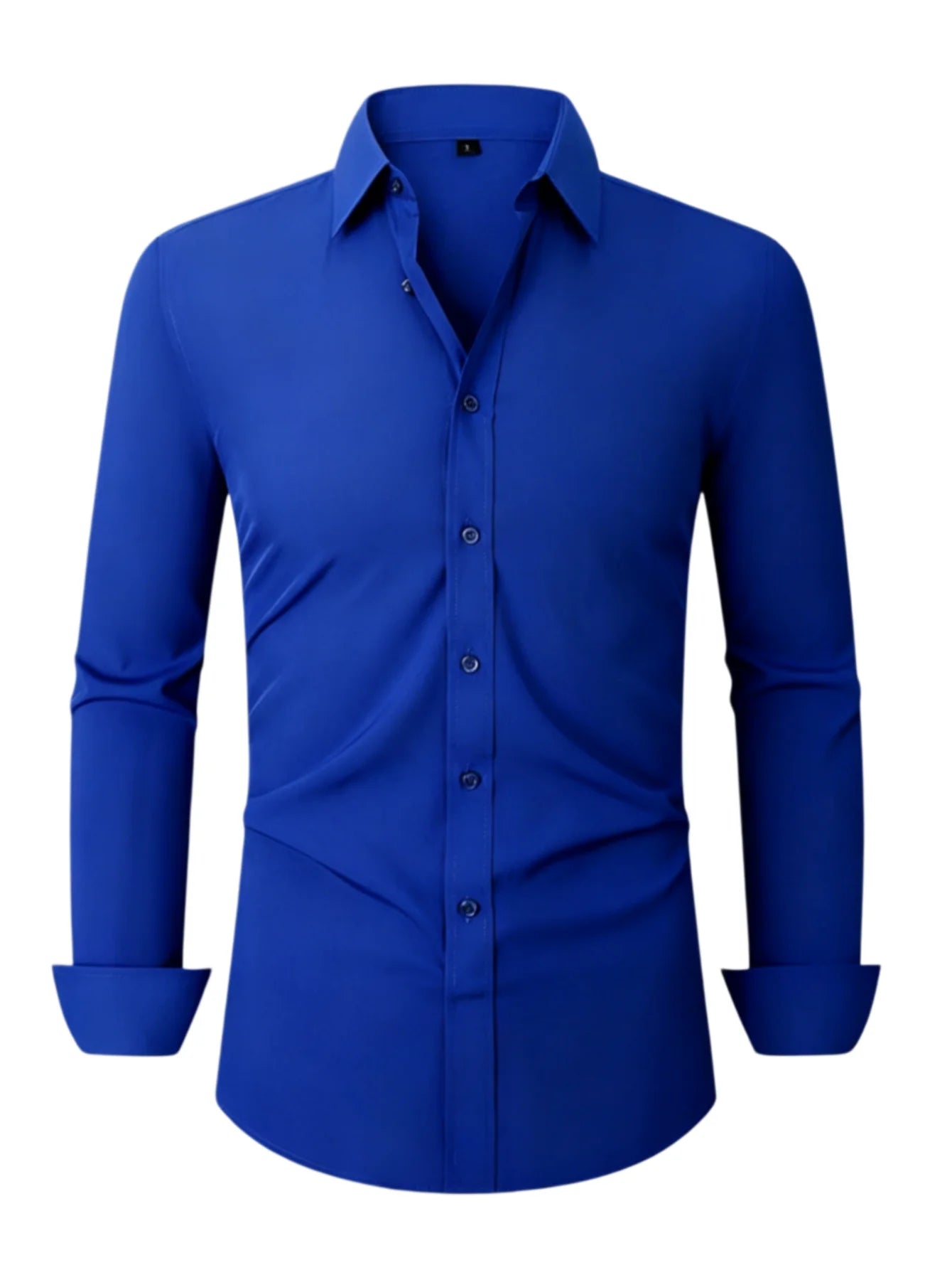 Solid Color Long Sleeve Slim Fit