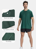 6-Pack Men's Breathable Polyester Crew Neck T-Shirts