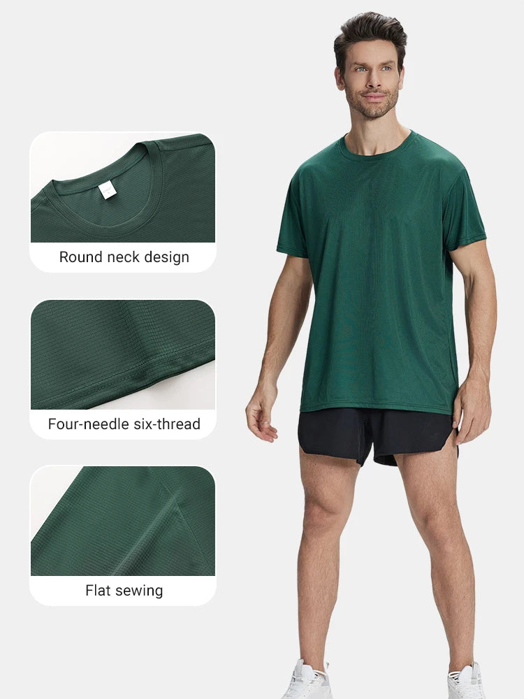 6-Pack Men's Breathable Polyester Crew Neck T-Shirts