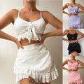 Lace Hip Skirt Swimsuit Three-piece