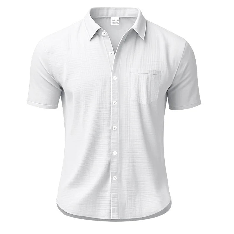 Slim Fit Linen Short Sleeve Shirt