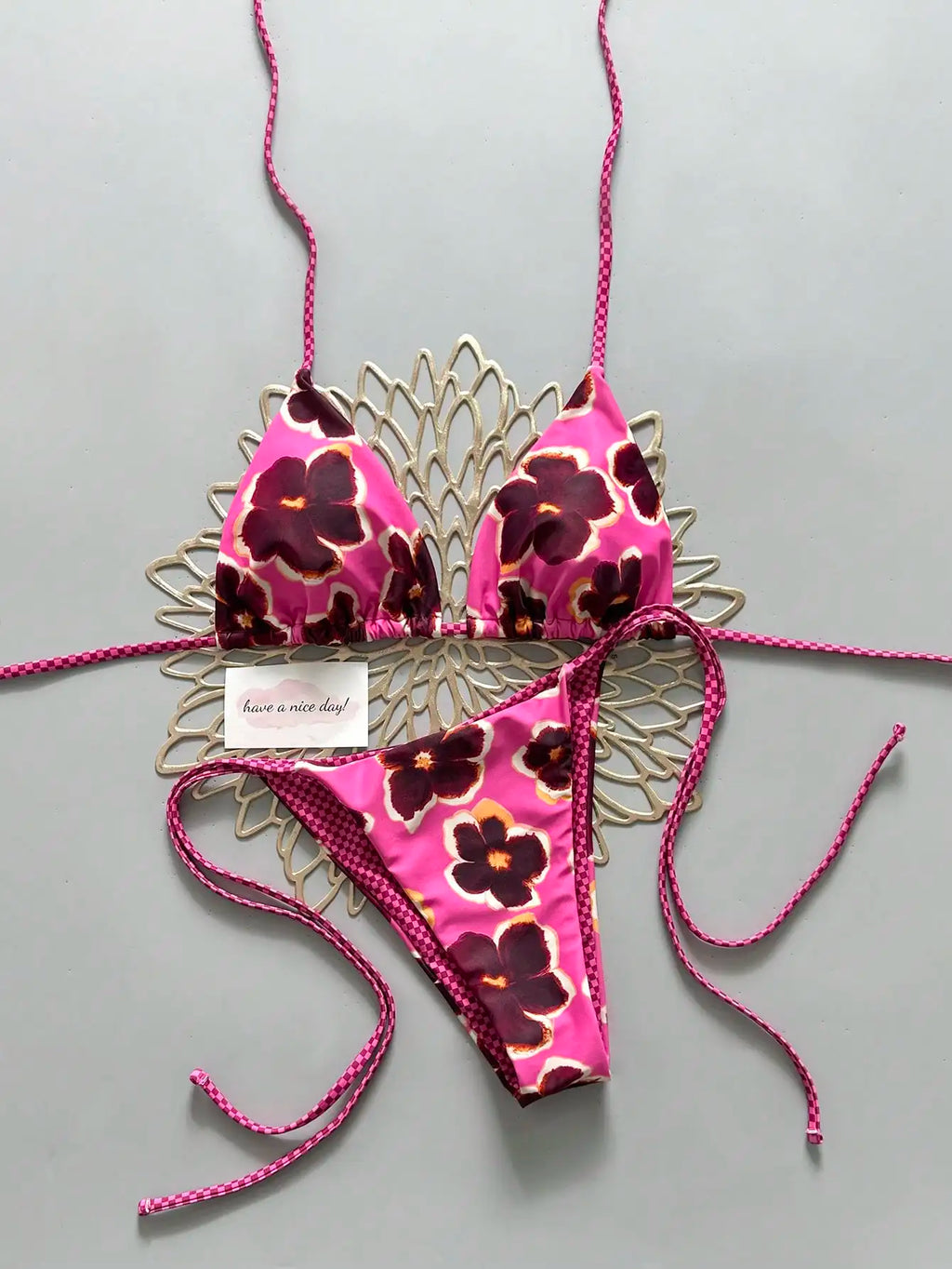 2pcs Retro Floral Bikini