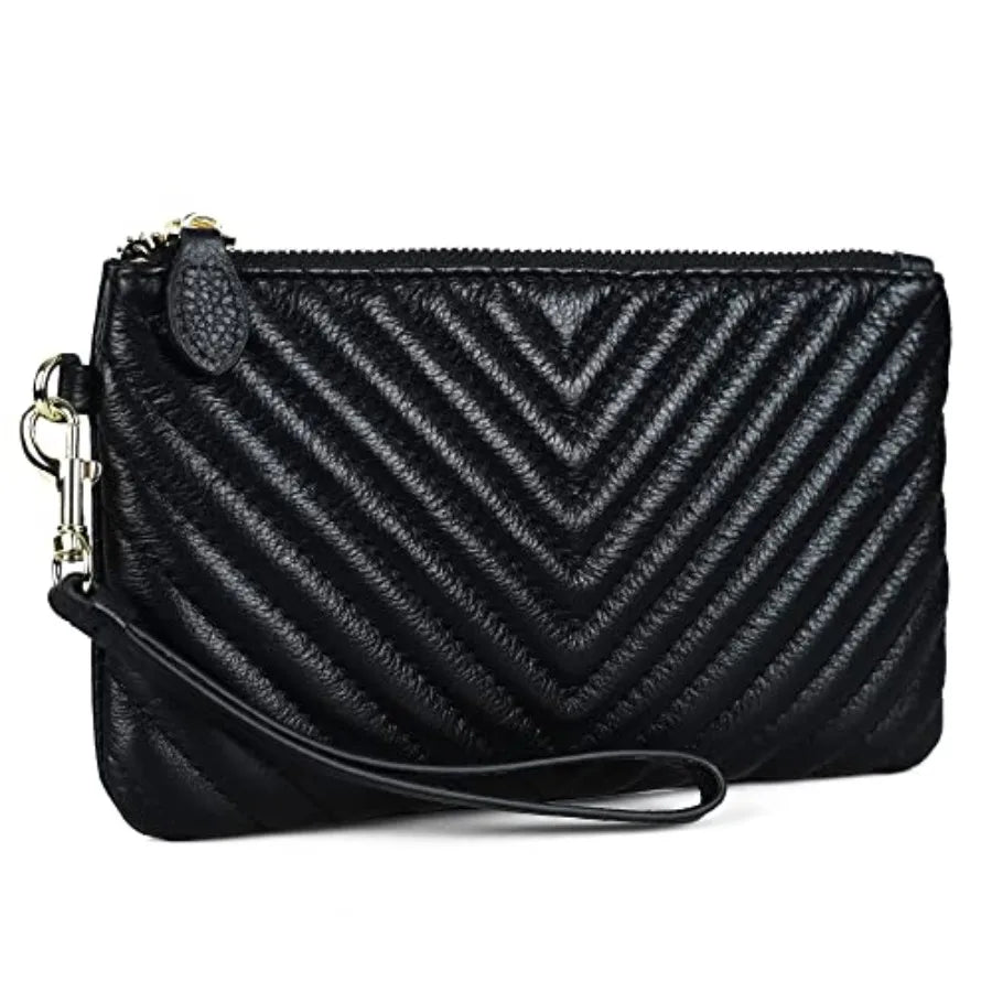 Genuine Leather Wristlet Clutch
