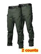 2PCS Wear Resistant Work Pant Multi-pocket Straight Cargo Trousers