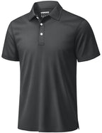 Men's 3 Buttons Polo Shirts Short Sleeve Quick Dry Golf Shirt Performance Polo with Collar Casual Work Athletic T-Shirt