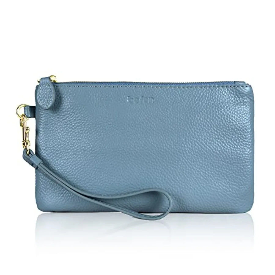 Genuine Leather Wristlet Clutch