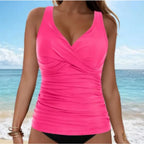 V-neck Adjustable Shoulder Strap Tankini