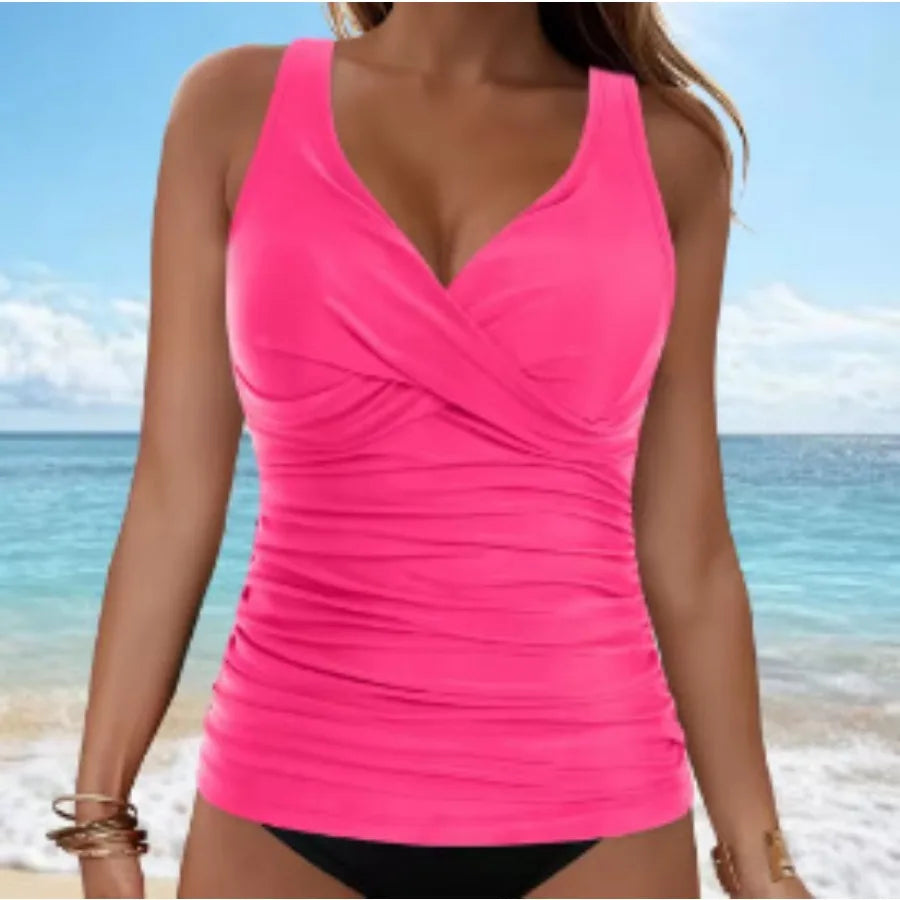 V-neck Adjustable Shoulder Strap Tankini