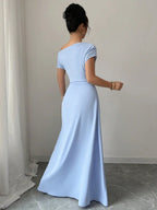 Asymmetrical One-Shoulder Ruched Maxi Dress
