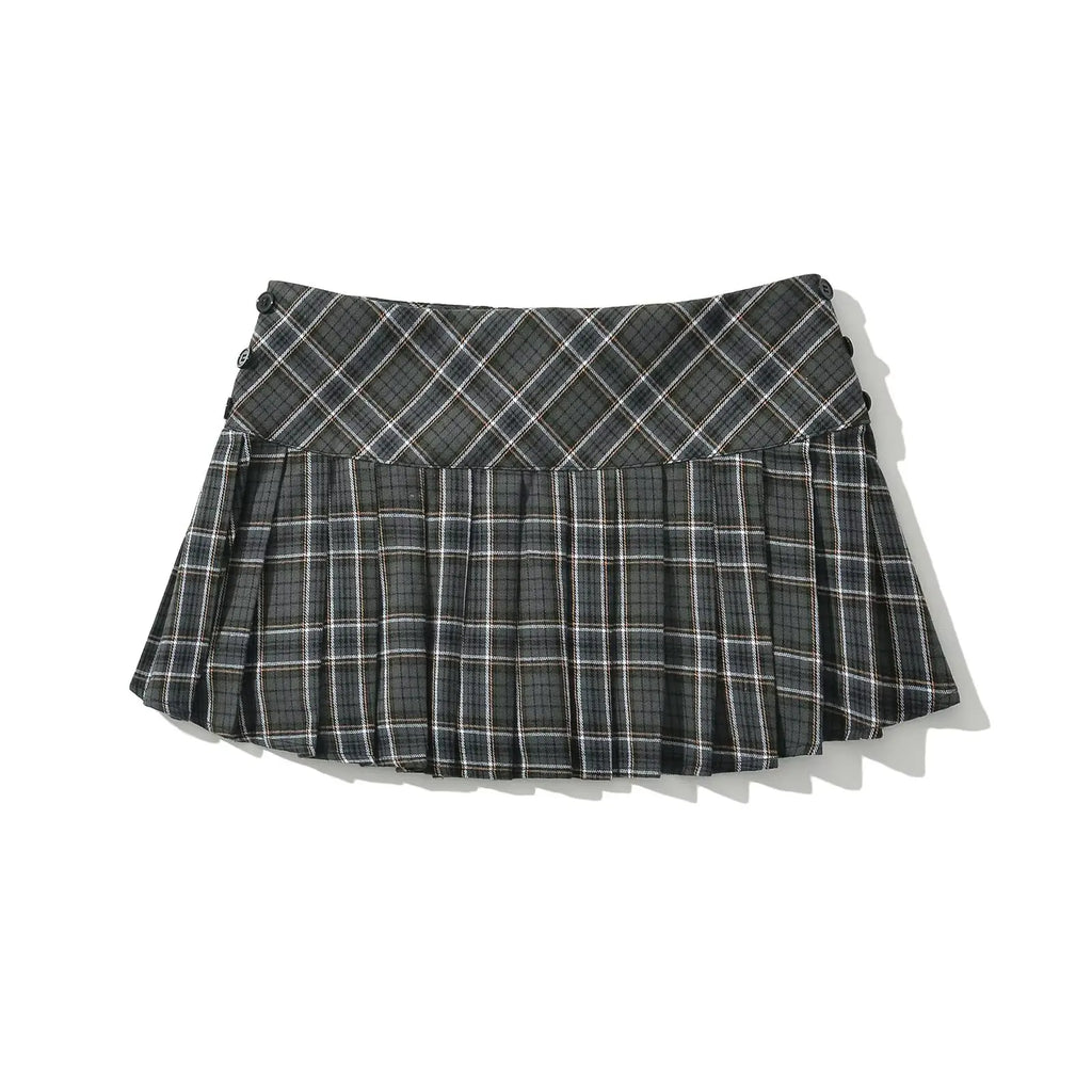 Plaid Pleated Skirt