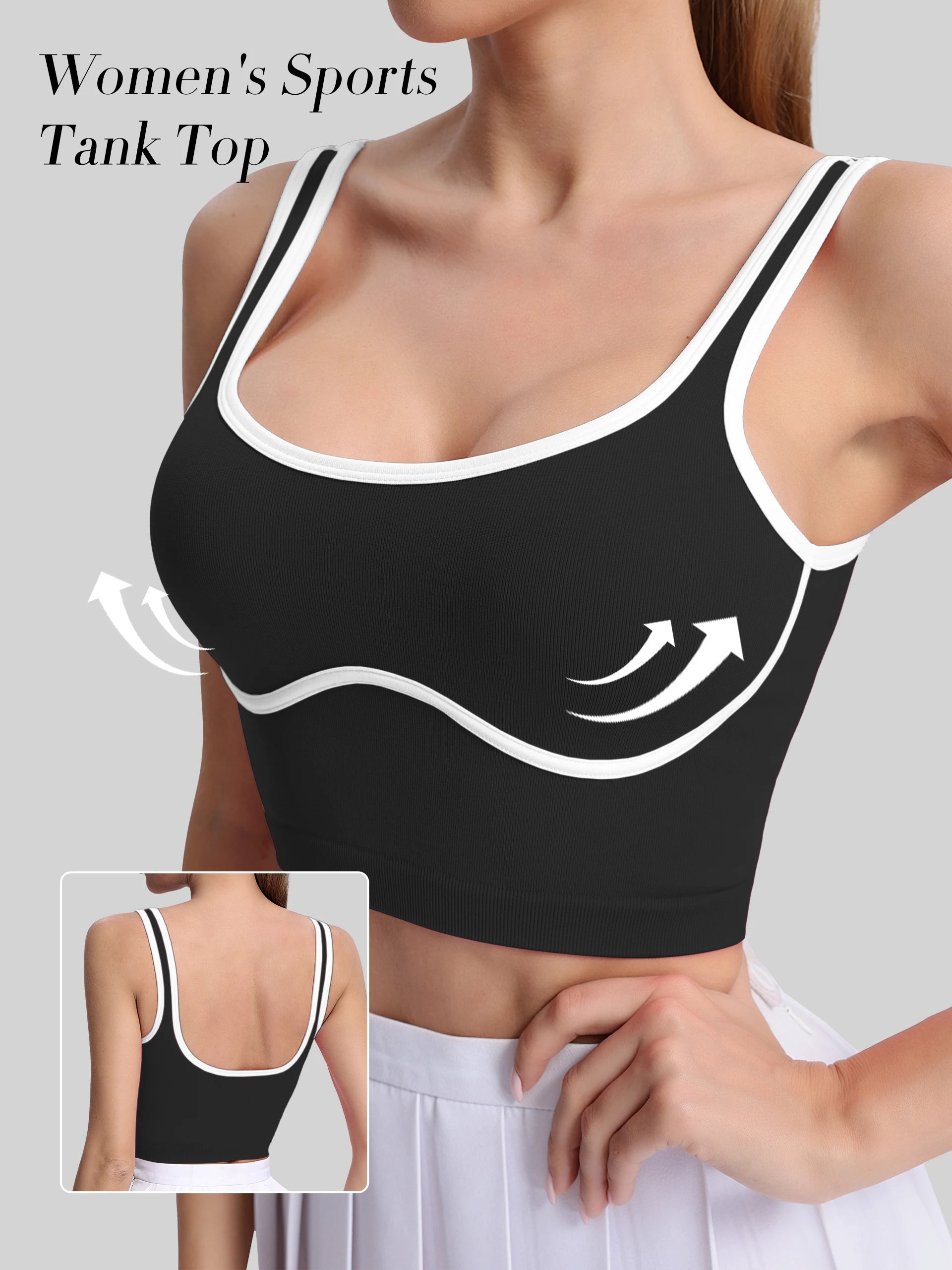 U-neck crop top quick-dry vest