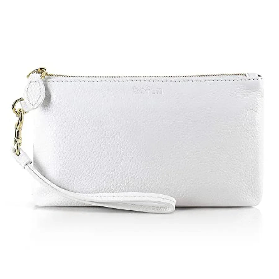 Genuine Leather Wristlet Clutch