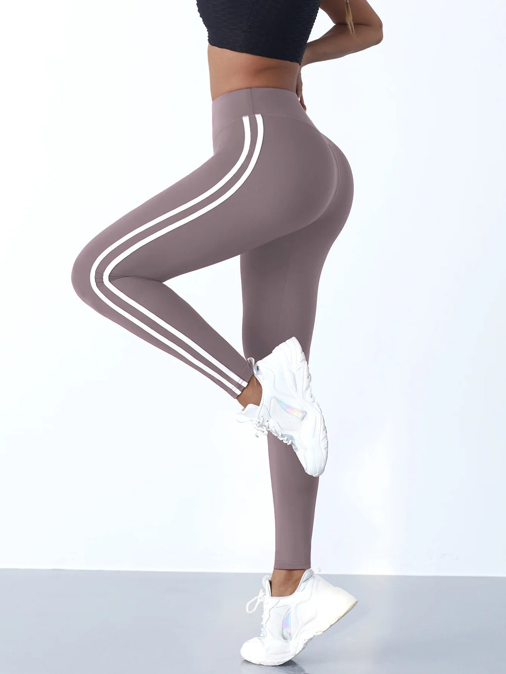 Casual Sports Side Stripe Pants High Waist
